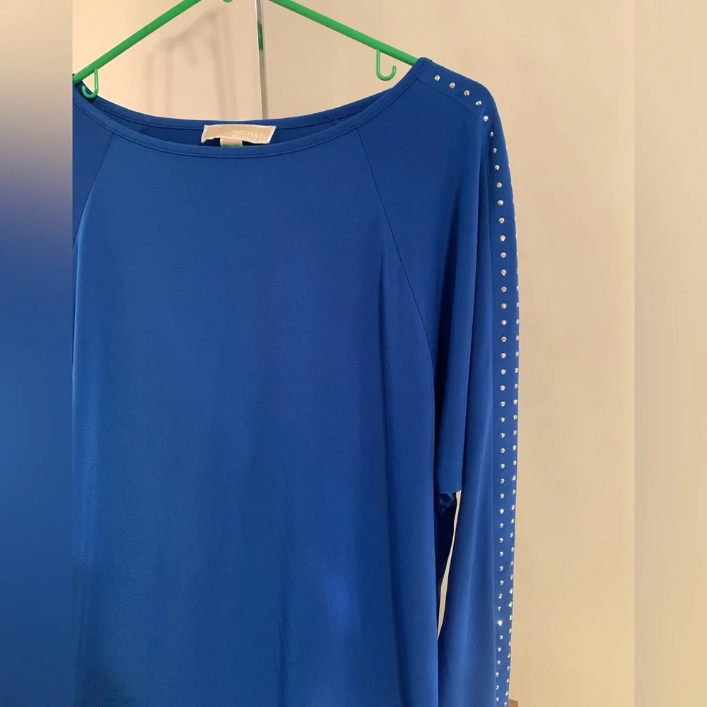 Michael Kors Long Sleeve Shirt with Studded Sleeves Size Medium